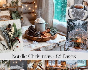 Nordic Christmas Photo Set: Hygge Winter Backgrounds (Digital Download)