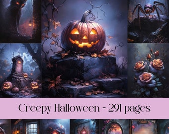 Gruseliges Halloween Junk Journal: Gruselige Digital Printables (291 Dateien)