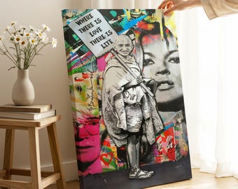 Headphone Monkey Canvas Art: Colorful Pop Art Animal Wall Decor