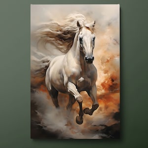 Horse Canvas Wall Art, Animals Canvas Painting, Horse Portrait Canvas Print, Gift for Horse Lover