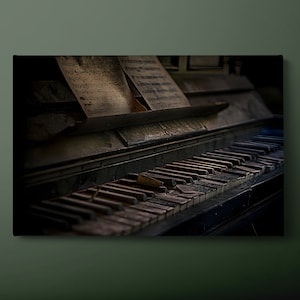 Vintage Piano Canvas Wall Art, Pianist Canvas Print, Music Canvas Painting, Ready to Hang