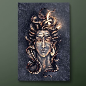 Lord Shiva Canvas Wall Art, Shiva Hinduism Canvas Print, Shiva Gurudeva Canvas Painting, Ready to Hang