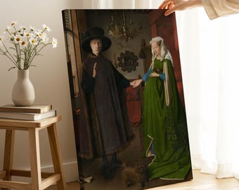 Impresión en lienzo del retrato de Arnolfini: arte renacentista de Van Eyck, listo para colgar