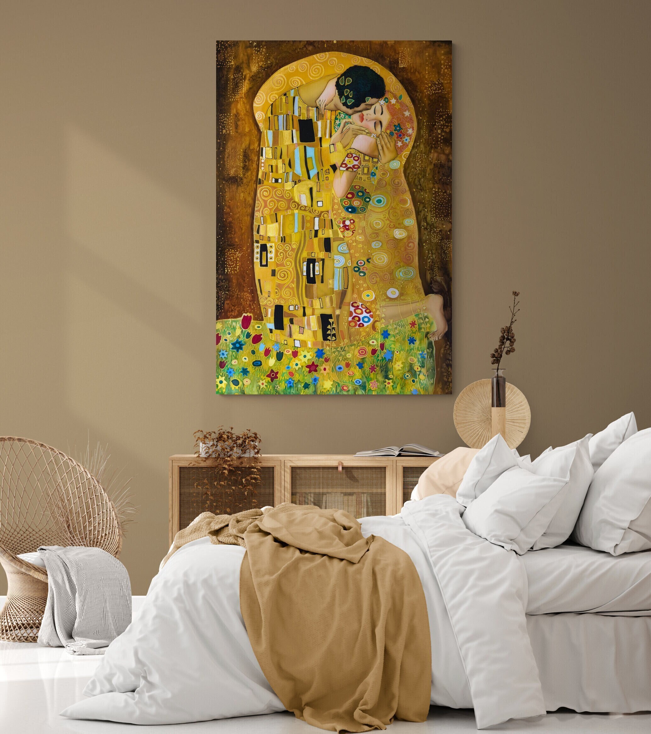 クリムト 接吻 タペストリー 大判 キス接吻グスタフ・クリムトの