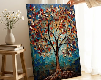 Colorful Tree of Life Canvas Art: Modern Wall Decor, Ready to Hang