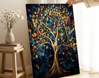 Colorful Tree of Life Canvas Print: Modern Wall Art, Ready to Hang