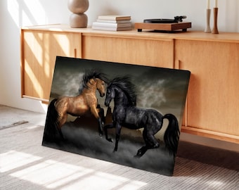 Wild Stallions Leinwanddruck: Reiterwandkunst, fertig zum Aufhängen