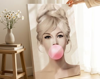 Blonde Woman Pop Art Canvas Print: Modern Retro Wall Decor