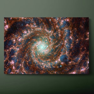NASA Phantom Galaxy Hubble Canvas Wall Art, Space and Stars Canvas Print, NASA JWST Canvas Painting, Ready to Hang