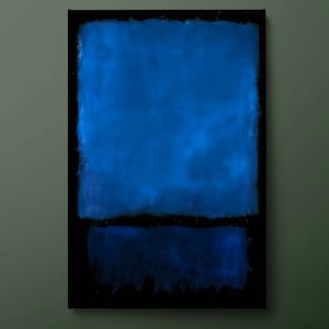 Arte de parede em tela Blue Mark Rothko, impressão em tela abstrata azul, pintura em tela moderna, pronta para pendurar