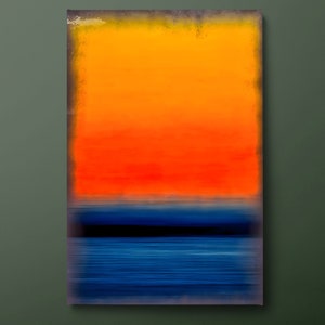 Stampa su tela "Blue Orange" di Mark Rothko, moderna stampa astratta su tela, riproduzione di un famoso dipinto su tela, pronta da appendere.