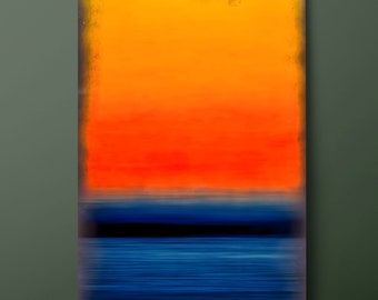 Blue Orange Mark Rothko Canvas Wall Art, Modern Abstract Canvas Print, Famous Reproduction Canvas Painting, Ready to Hang