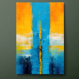Blue Orange Yellow Mark Rothko Canvas Wall Art, Colorful Abstract Canvas Print, Modern Reproduction Canvas Painting, Ready to Hang