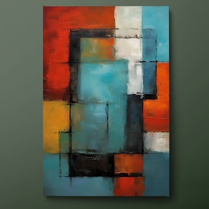 Blue Red Mark Rothko Canvas Wall Art, Colorful Abstract Canvas Print, Modern Reproduction Canvas Painting, Ready to Hang