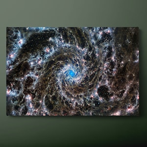 Nasa James Webb Phantom Galaxy Canvas Wall Art, Space and Stars Canvas Print, NASA JWST Canvas Painting, Ready to Hang