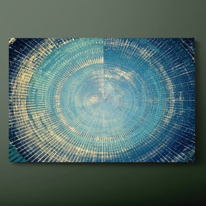 Shafe of Blue Abstract Canvas Wall Art, Yellow Abstract Canvas Print, Blue Abstract Canvas Painting, Ready to Hang