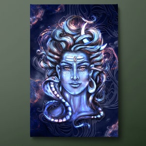 Lord Shiva Canvas Wall Art, Shiva Hinduism Canvas Print, Shiva Gurudeva Canvas Painting, Ready to Hang