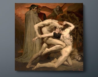 Bouguereau's Hell Scene Canvas: Gothic Dante Wall Art Print