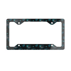 Heart-Design Metal License Plate Frame, Unique Car Decor, Perfect for Gifts, Valentine&#39;s Day, Weddings, Customization, Accessories