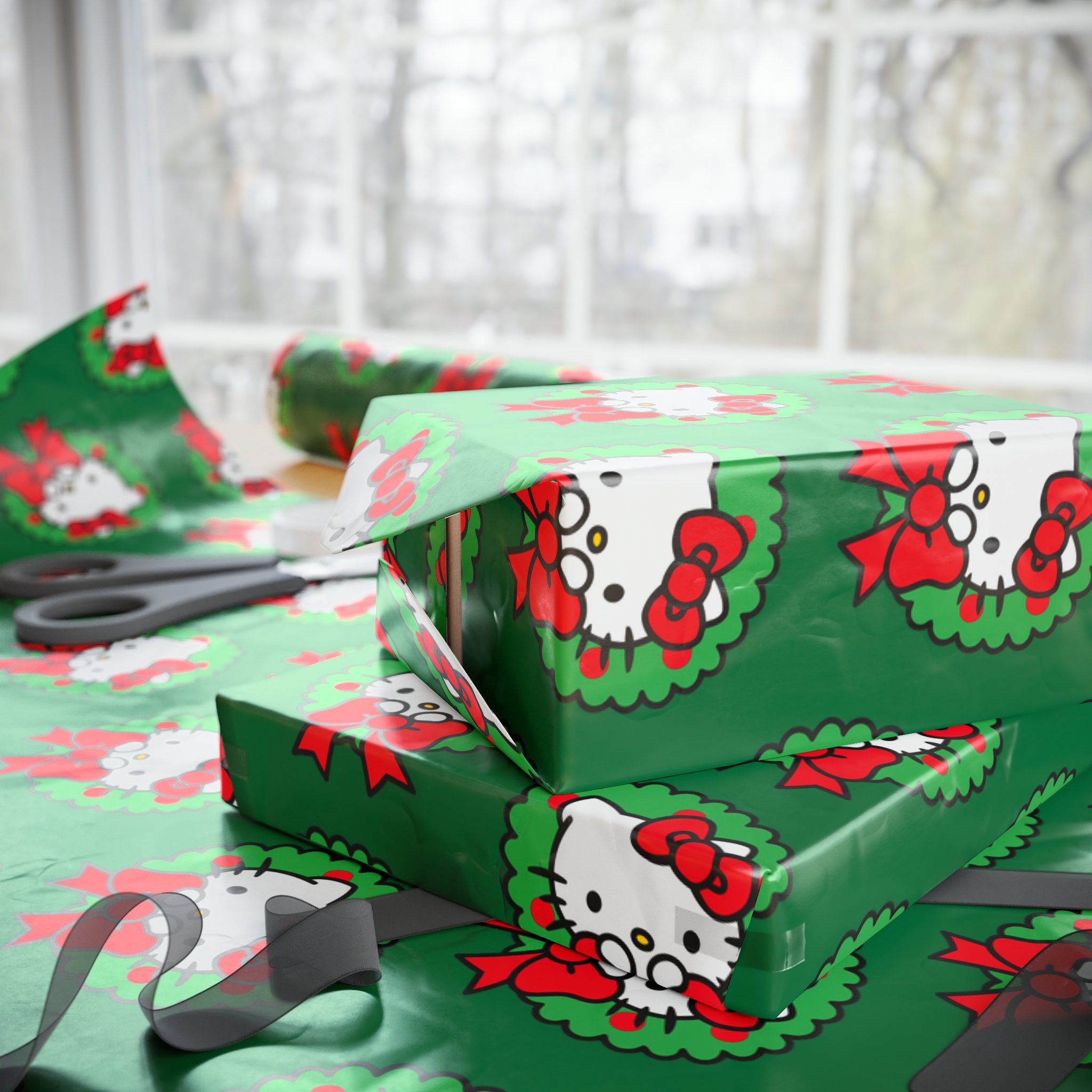 Hello Kitty Christmas wrapping paper sold by Fugue Upper SKU 92634781