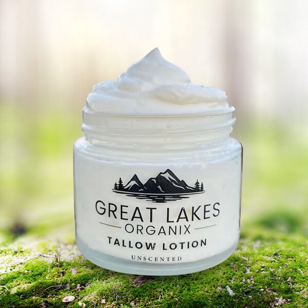 Tallow Face Balm Skin Cream | Whipped Tallow Skin Cream | Organic Grass-fed Tallow, Organic Whipped Tallow Lotion | Dry Skin Moisturizer