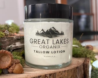 Tallow Balm | Whipped Tallow Skin Cream | Grass-fed & Finished Tallow | Body Butter, Whipped Tallow | Glass Jar