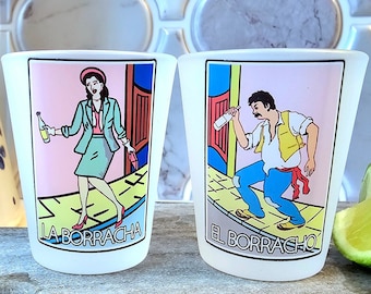Loteria Shot Glass, La Borracha, El Borracho, Regalo Personalizado, Regalo Para Mujer, Regalo Para Padrinos