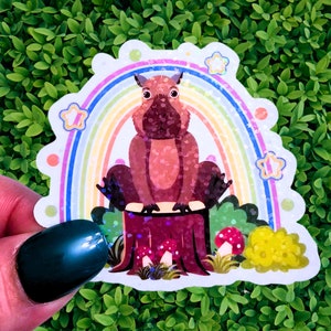 Capybara, Capybara Sticker, Galentine&#39;s Gift, Waterproof Sticker, Holographic Sticker, Laptop Stickers, Water Bottle Stickers, Case Stickers