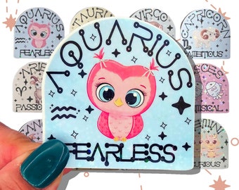 Zodiac Stickers, Astrology Stickers, Waterproof Stickers, Macbook Stickers, Glossy Stickers, Holographic Stickers, Luggage Stickers