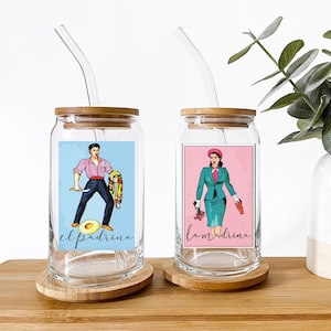 Ensemble Madrina et Padrino, Ensemble de tasses en verre pour parrain et marraine, Proposition de parrain et marraine, Parrain et marraine, Baptême, Confirmation, Communion, Cadeau, Regalo para mujer