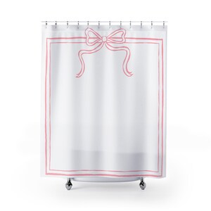 Coquette Shower Curtain, Coquette Bathroom Bow, Coquette Home Decor, Coquette Room Decor, Hyper Feminine Aesthetic, Girly, Bathroom Decor