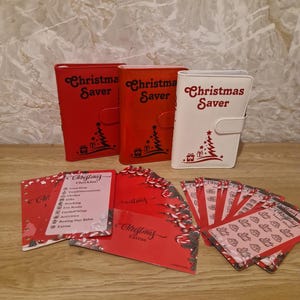 Red Christmas binder and/or trackers