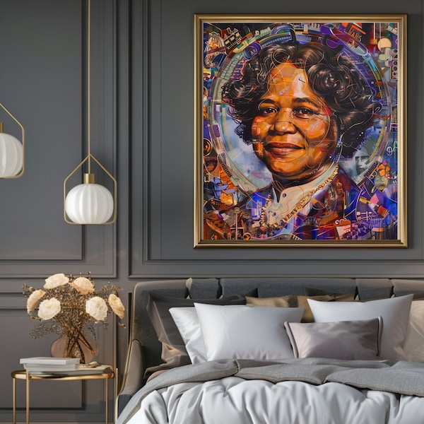 Madam CJ Walker | Printable Wall Art | DIGITAL DOWNLOAD | Harlem Renaissance Era | African American Women | Abstract Art | Black Art