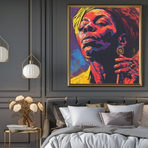 Nina Simone | Printable Wall Art | DIGITAL DOWNLOAD | Women’s History Month | African American | Portrait | Black Art | Influential Women