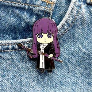 Purple Girl Anime Enamel Pin