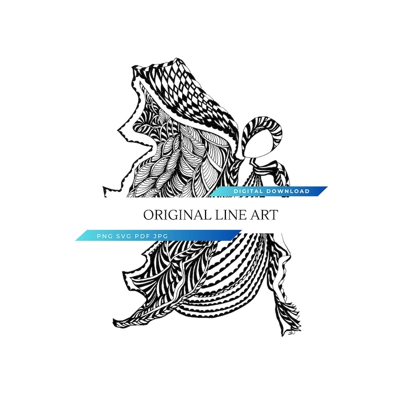 Line Art PNG, SVG, Hand Drawn Design, Printable Wall Art, Black and