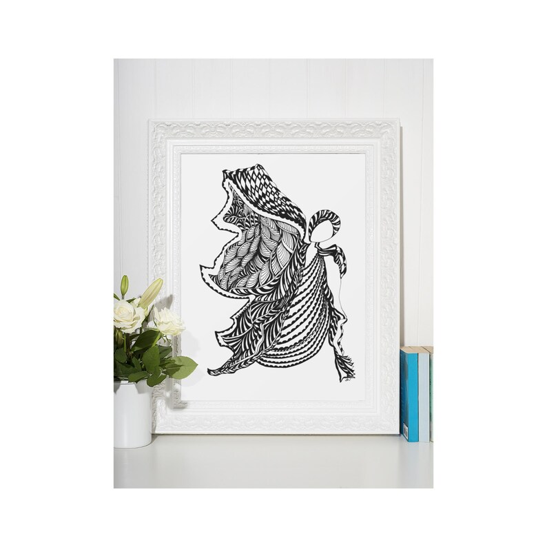 Line Art PNG, SVG, Hand Drawn Design, Printable Wall Art, Black and