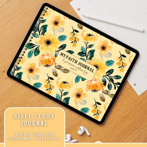 Bible Study Notebook Digital Planner Hyperlinked Bible Journal Goodnotes Notabiblity