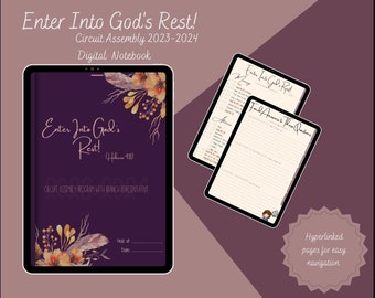 JW Circuit Assembly 2023 2024 | Digital Notebook | Enter into God Rest! | GoodNotes notability, Samsung Notes compatible