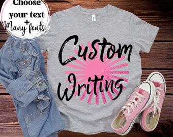 Opción de escritura personalizada para camisetas unisex para niños, texto personalizado para Bella Canvas 3001Y, regalos personalizados para niños, diseña tu propia camiseta