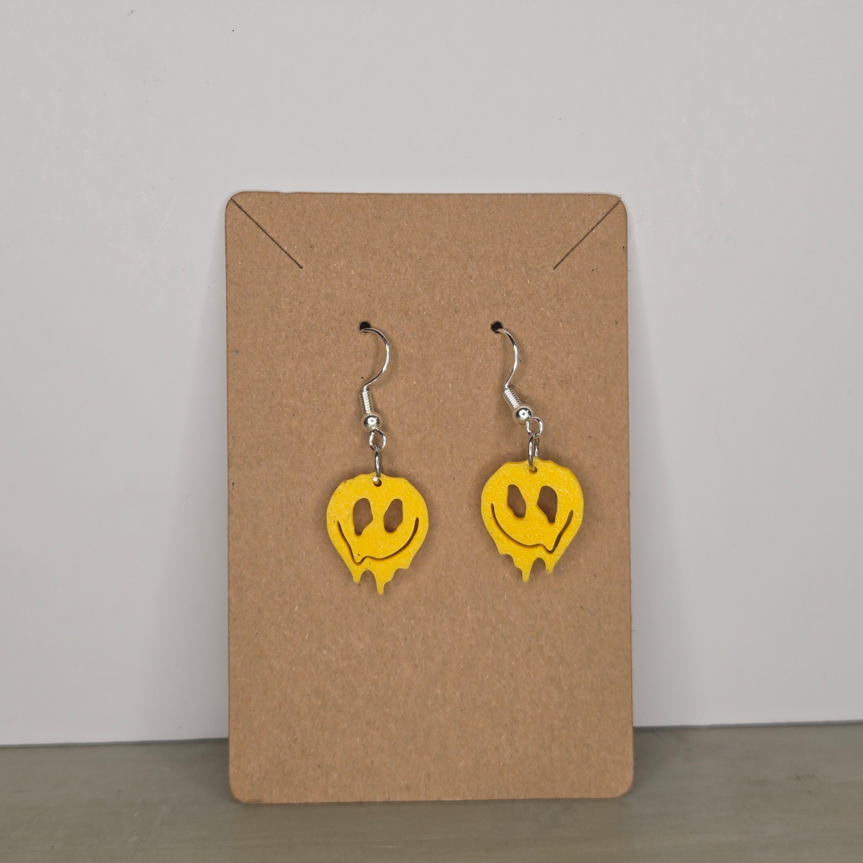 90's Style Melting Smiley Face Earrings - Personalized Custom Colors Available - Great Gift Idea for Mom, Sister or Daughter