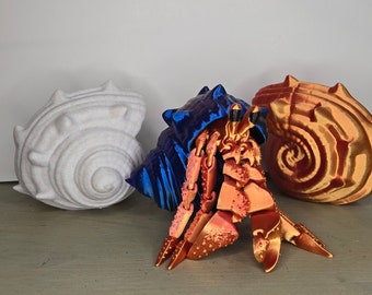 Hermit Crab - Articulated Fidget -  Cute 3D Printed - Models Decorations - Home Decor - Home Accessory - Stress Relief