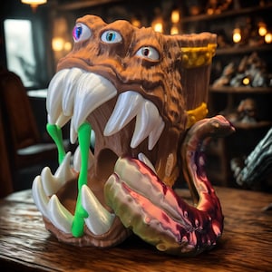 Mimic Dice Tower Can Holder – 3D Printed RPG Gaming Accessory