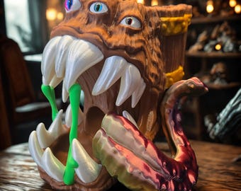 Mimic Dice Tower Can Holder – 3D Printed RPG Gaming Accessory
