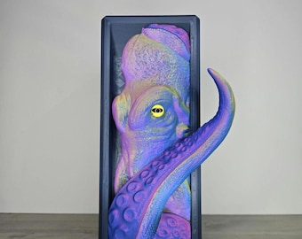 3D Printed Octopus Book Nook: Customizable Colors, Home Decor