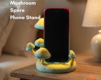 Shroom Phone Holder, Cottagecore Mushroom Decor, Magic Mushroom Phone Stand, Unique Phone Stand Desk Accessory