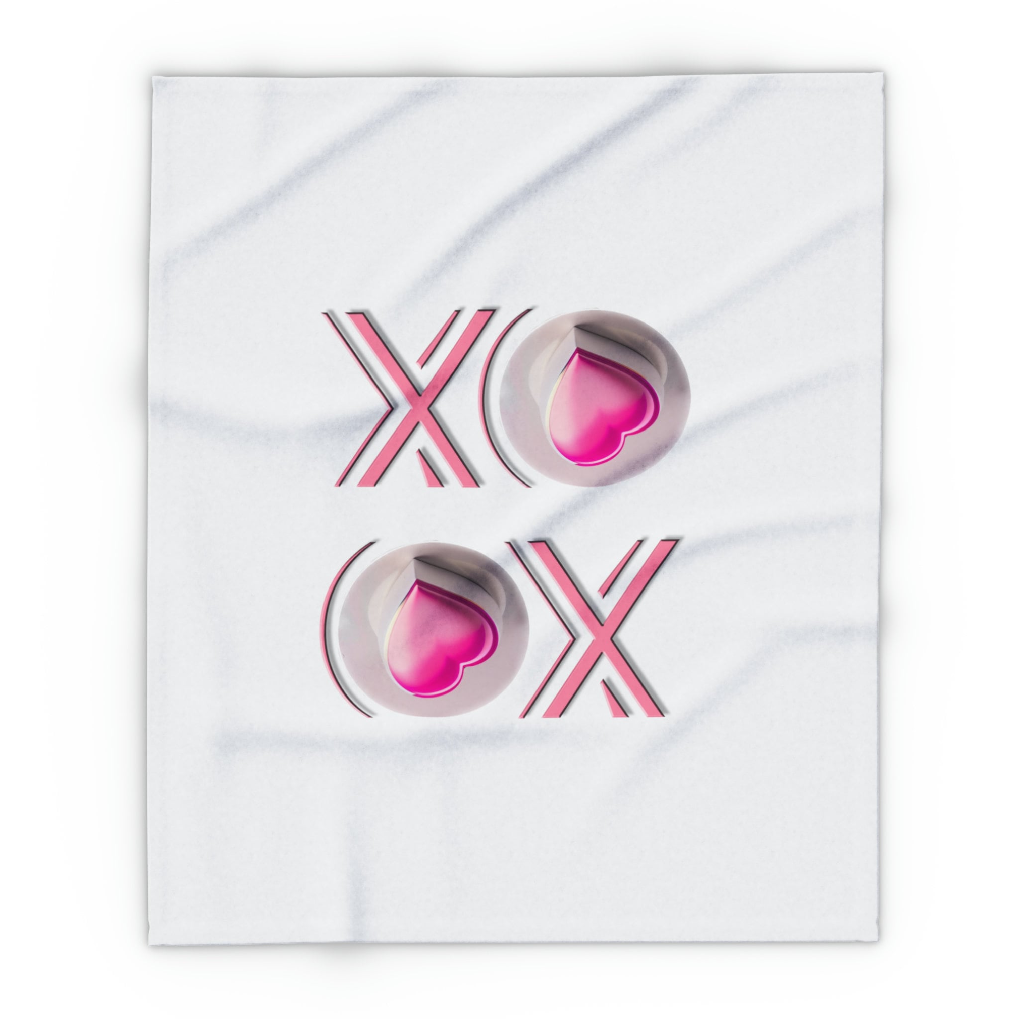 XOXO With Heart Valentine's Fleece Blankets, Valentine's Day Gift