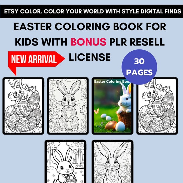 Easter Coloring Book for Kids with BONUS PLR Resell License