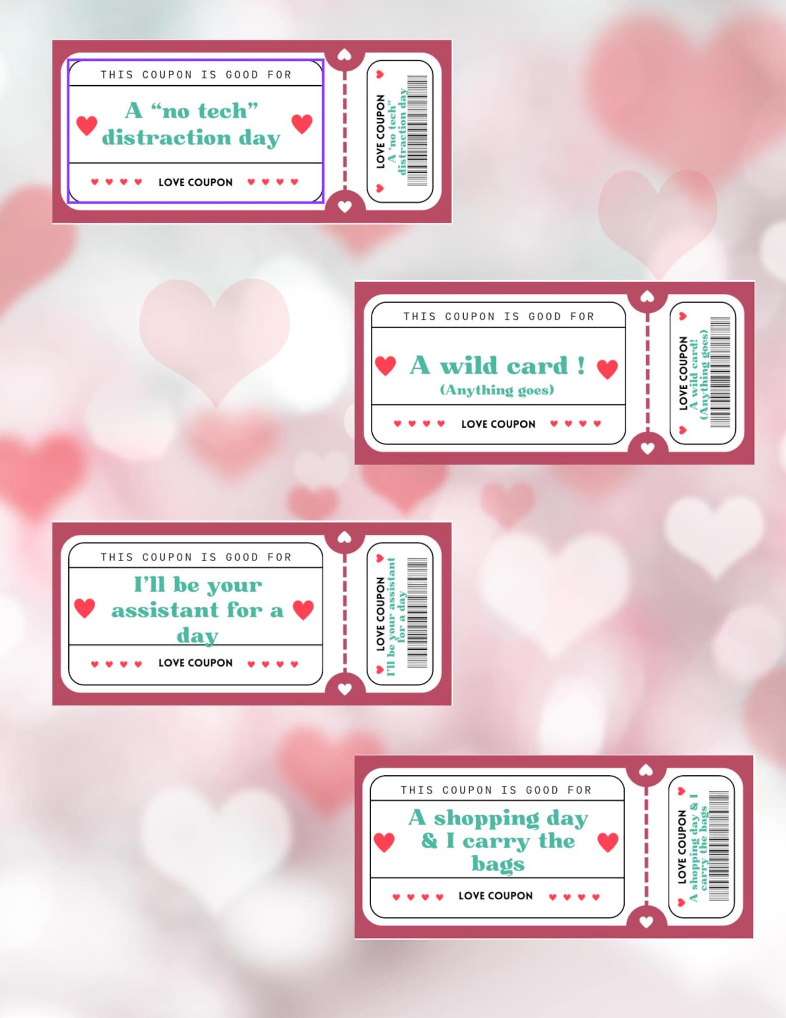 Love Coupons for Couples | Printable Valentine Games for Couples | Editable PDF | Canva Link and ...
