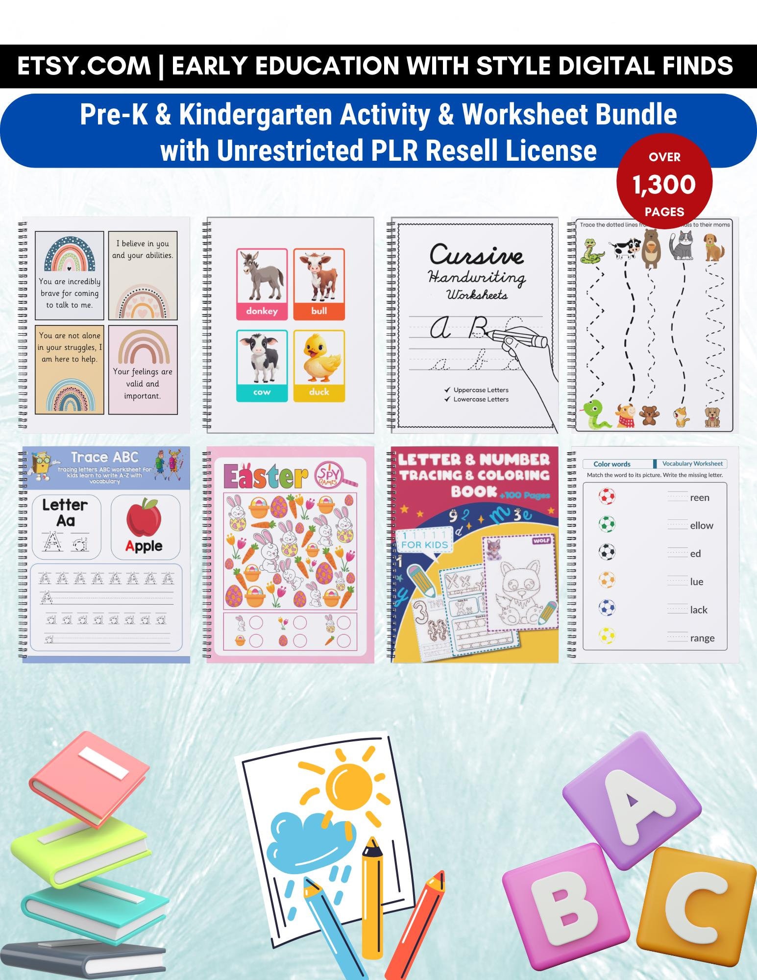 Kids Activity Bundle - Preschoolers and Kindergarten With Unrestricted ...